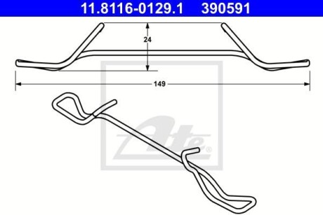 Пружина корпуса супорта - (0K9A03329Z, 16011500, 16011501) ATE 11811601291