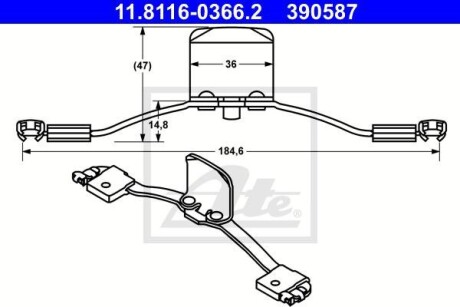 Пружина, тормозной суппорт - ATE 11.8116-0366.2