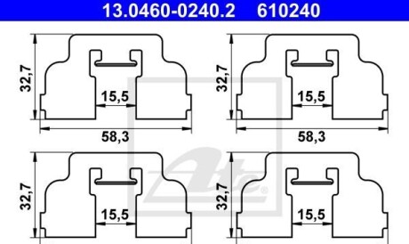 Zestaw mont.klockow ham.przod - (410278957R) ATE 13.0460-0240.2