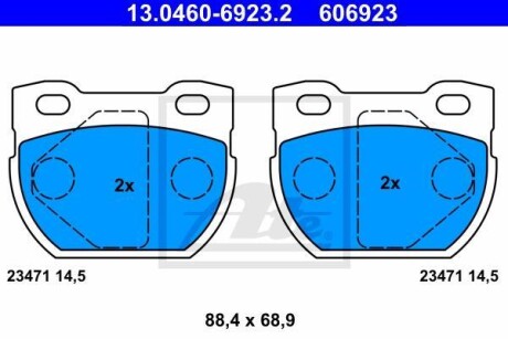 Комплект тормозных колодок, дисковый тормоз - (stc1601, sfp000280) ATE 13.0460-6923.2