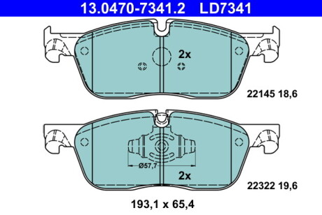 Колодки гальмівні дискові керамічні, к-кт - (gx732k021ba, lr090689, lr160438) ATE 13047073412