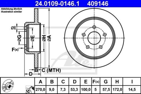 Тормозной диск - (04509553, 04509553AA, 04509553AC) ATE 24.0109-0146.1