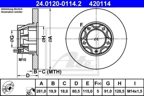 Тормозной диск - (281615283A, 08298210) ATE 24.0120-0114.2