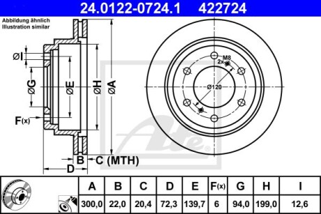 Диск гальмівний - (230778, MR418067) ATE 24012207241