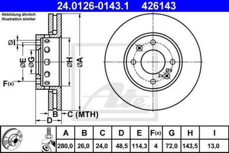 Тормозной диск - (0K2FA33251) ATE 24.0126-0143.1