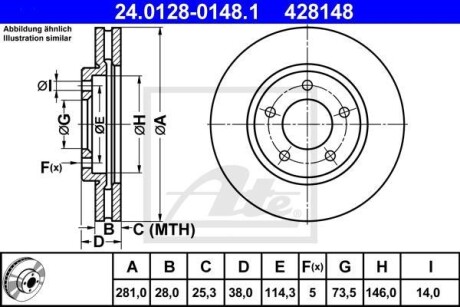 Тормозной диск - (4721820AC, 4721820AF, 5073069) ATE 24.0128-0148.1