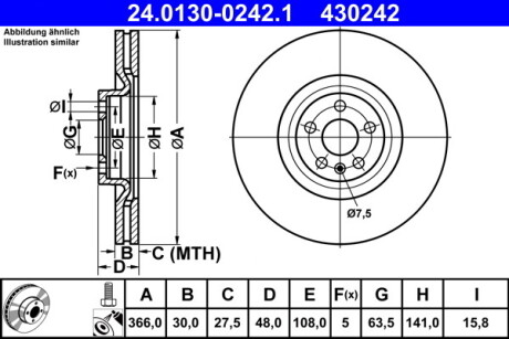 Гальмівний диск - (31400569, 31400569SK1) ATE 24013002421