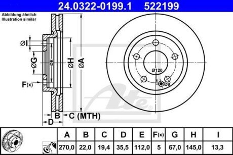 Гальмівний диск - ((4144210012, A4144210012)) ATE 24032201991