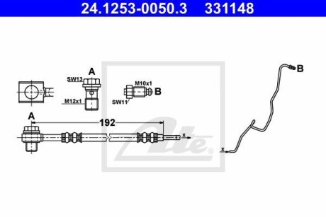 Тормозной шланг - (6Q0611763K, 6Q0611763S, 6R0611763C) ATE 24125300503