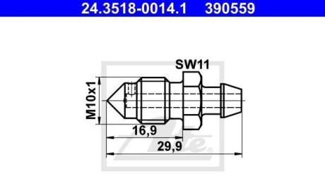 Штуцер прокачки гальм - (syp500040, xr810512, rtc1115) ATE 24351800141