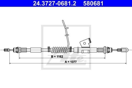 Гальмівний трос - (bk212853ad, bk212853ac, bk212853ab) ATE 24372706812