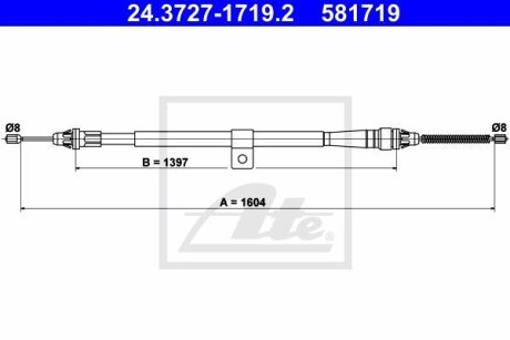 Трос, стояночная тормозная система - (36531AX600, 36531AX601) ATE 24.3727-1719.2