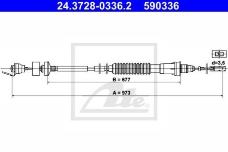 Трос, управление сцеплением - ATE 24.3728-0336.2