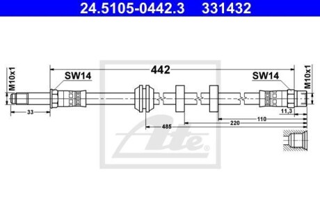 Przewєd ham.Classic PKW VOLKSWAGEN CORRA DO (88-95) przєd // - ATE 24510504423