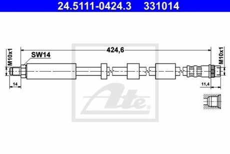 Тормозной шланг - (4806G4) ATE 24.5111-0424.3