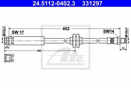 Тормозной шланг - (4806J9) ATE 24.5112-0402.3