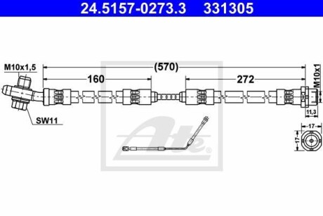 Тормозной шланг - (34301165766) ATE 24.5157-0273.3