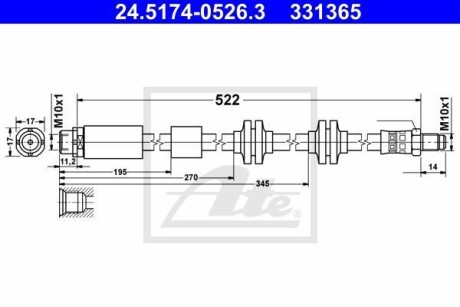 Przewвd hamulcow. - (34306771720, 34306790550) ATE 24517405263