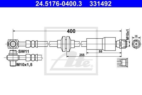 Przew?d ham./prz/ opel astra 09- - (12774865, 13336917, 13399770) ATE 24517604003