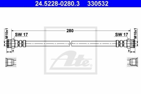 Гальмівний шланг - ((480678)) ATE 24522802803
