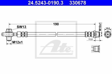 Тормозной шланг - (8E0611775J, 8E0611775B) ATE 24524301903