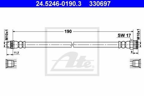 Тормозной шланг - ATE 24.5246-0190.3