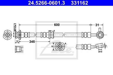 Тормозной шланг - (46210JD000) ATE 24.5266-0601.3