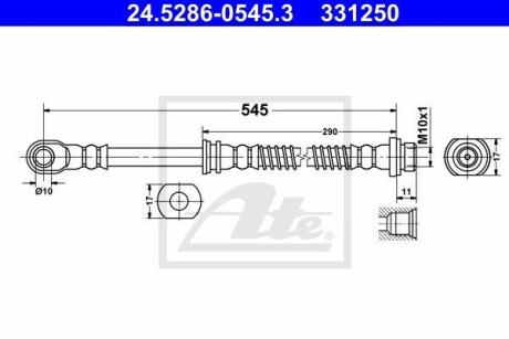 Тормозной шланг - (mr407889) ATE 24.5286-0545.3