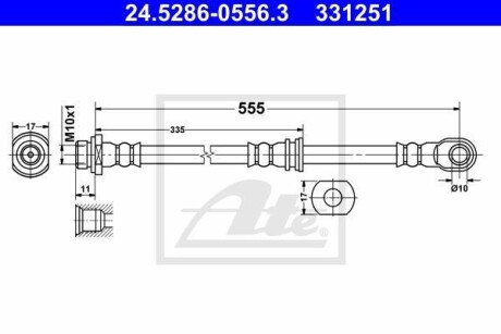 Тормозной шланг - (4650A307, 4650A733) ATE 24.5286-0556.3