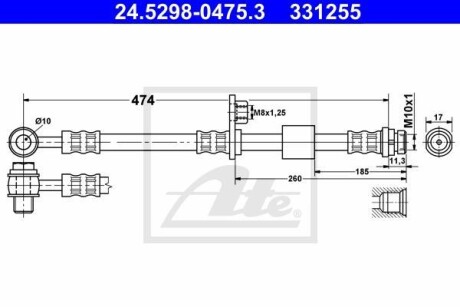 Тормозной шланг - (4544201126, 4605A071, 4605A232) ATE 24.5298-0475.3