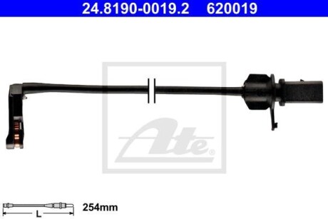 Датчик износа колодок AUDI A6, A7, A8 10=> - ATE 24819000192