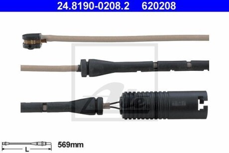 Сигнализатор, износ тормозных колодок - (34351182064, 1182064) ATE 24.8190-0208.2