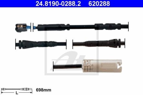 Сигнализатор, износ тормозных колодок - (34356794285) ATE 24.8190-0288.2