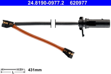 Фото 2 - Датчик зносу гальмівних колодок ATE 24819009772