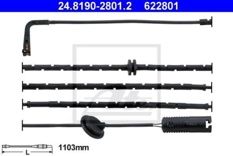 Сигнализатор, износ тормозных колодок - (som100030) ATE 24.8190-2801.2