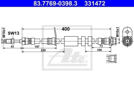 Przew?d ham ford c-max ii 1.0 ecoboost 12-prz?d - (1682557, AV612078AB) ATE 83.7769-0398.3