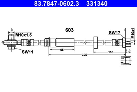 Przewрd ham. elast. vw p. passat/cc 05-16 le/pr - (3AA611701A, 3C0611701B, 3C0611701H) ATE 83784706023