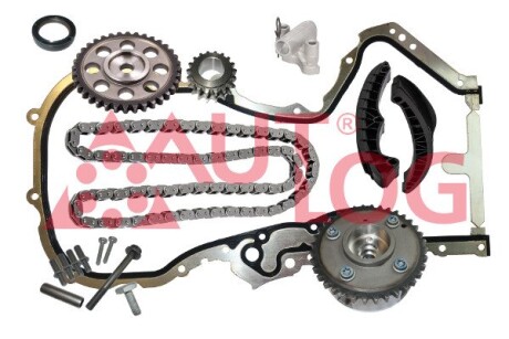 Ланцюг приводу ГРМ (к-кт) VAG 1.4TSI (+VVT) 07- (Ланцюг+натягувачі Borg Warner) - (03C109088B, 03C109088E, 03C109088F) AUTLOG KT1004