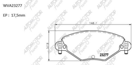 Колодки гальмівні дискові передні Citroen C5 2.0i/ 16V/ 2.0 HDi (00-) - (425248, 425288, 425215) AUTOMOTOR France ABP2002