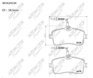 Колодки гальмівні передні Peugeot 407 (04-) - AUTOMOTOR France ABP2605