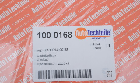 Фото 2 - Прокладка AUTOTECHTEILE 100 0168