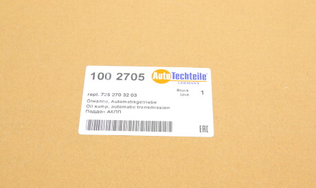 Фото 2 - Поддон AUTOTECHTEILE 100 2705 (1002705)