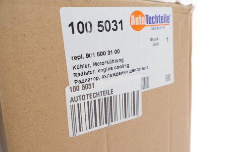 Фото 2 - Радиатор охлаждения двигателя AUTOTECHTEILE 100 5031 (1005031)