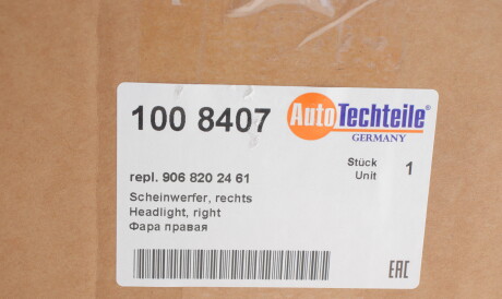 Фото 2 - Фара основна AUTOTECHTEILE 100 8407 (1008407)