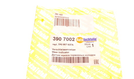 Фото 2 - Датчик зносу гальмівних колодок AUTOTECHTEILE 390 7002 (3907002)