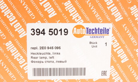 Фото 2 - Задний фонарь AUTOTECHTEILE 394 5019 (3945019)
