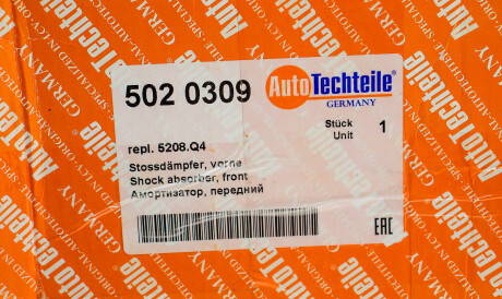 Фото 2 - Стойка амортизатору (амортизатор) AUTOTECHTEILE 502 0309
