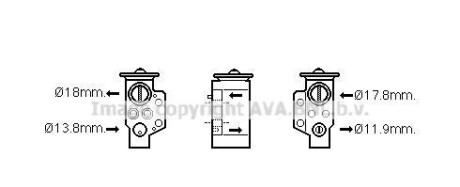 Розширювальний клапан - (8K0820679B, 8K0820679A, 8K0820679) AVA COOLING AI1351