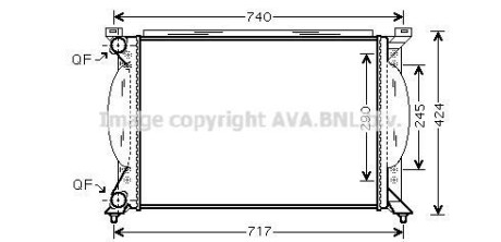 Радіатор, Система охолодження двигуна - (8E0121251) AVA COOLING AI2195 (фото 1)