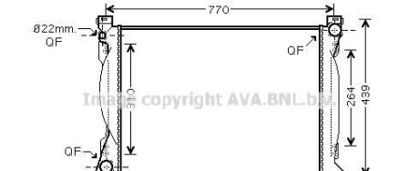 Радиатор охлаждения двигателя Audi A6 (04-11) МКПП 2.7 Tdi, 3.0 Tdi - (4F0121251N) AVA COOLING AI2235